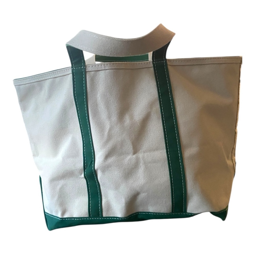L.L. Bean Boat and Tote “unladylike” Classic White and Green Tote - Picture 2 of 7